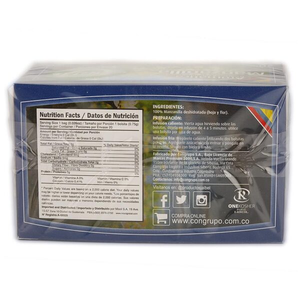 TISANAS JAIBEL MANZANILLA x 20 UND - Imagen 2
