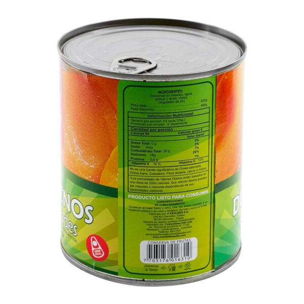DURAZNOS EN MITADES ALFA X 820 g - Imagen 2