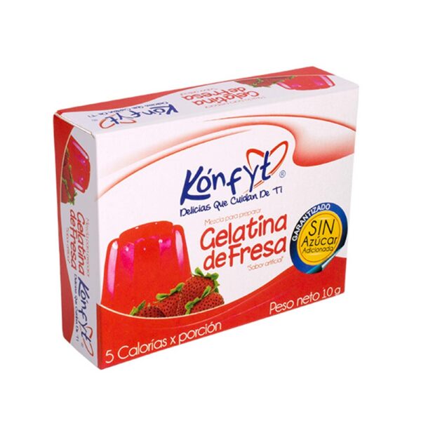 GELATINA DE FRESA SIN AZUCAR ADICIONADA KONFYT X 10 g