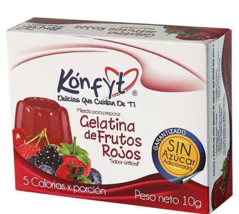 GELATINA DE FRUTOS ROJOS SIN AZUCAR ADICIONADA KONFYT X 10 g