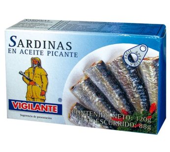 SARDINAS VIGILANTE EN ACEITE (PICANTES) X 120 g