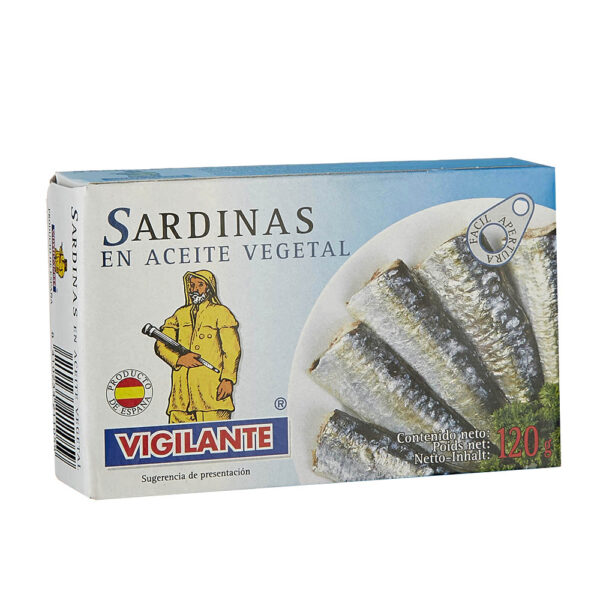 SARDINAS VIGILANTE EN ACEITE VEGETAL X 120 g