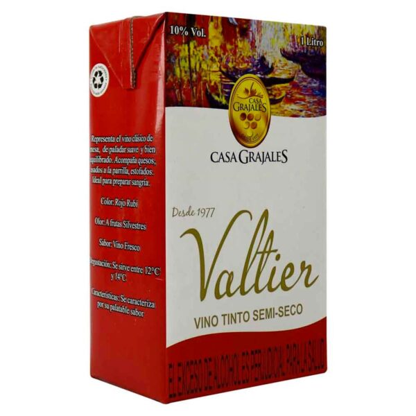 VINO TINTO VALTIER SEMISECO GRAJALES X 1000 ml