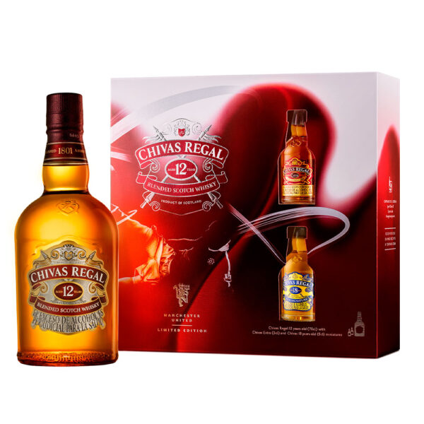 WHISKY CHIVAS REGAL 12 AÑOS X 700 ML + 2 MINIATURAS